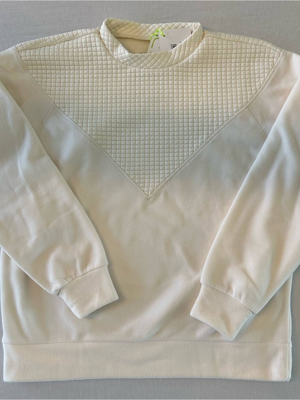 Dudley Stephens Saratoga Pullover Cream Quilted Crewneck Sweatshirt